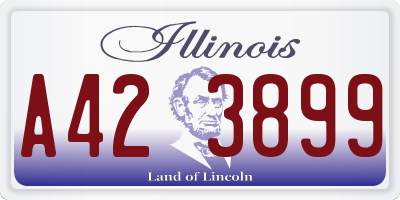 IL license plate A423899