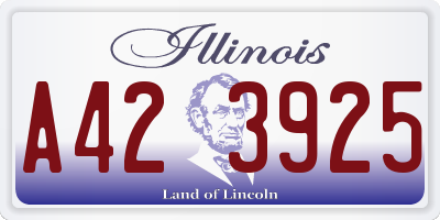 IL license plate A423925