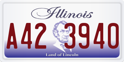 IL license plate A423940