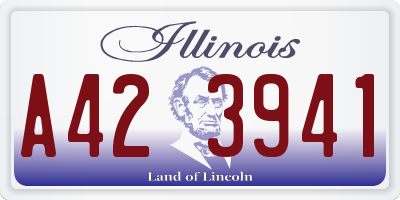 IL license plate A423941