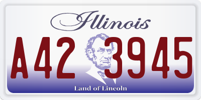 IL license plate A423945