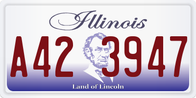 IL license plate A423947