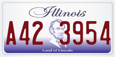 IL license plate A423954