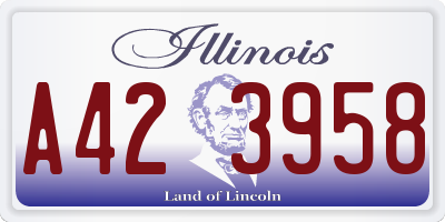 IL license plate A423958