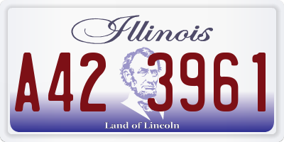 IL license plate A423961