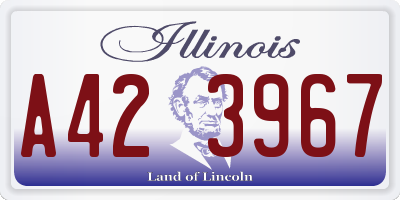 IL license plate A423967