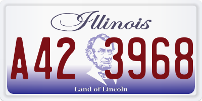 IL license plate A423968