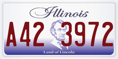 IL license plate A423972
