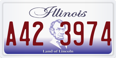 IL license plate A423974