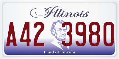 IL license plate A423980