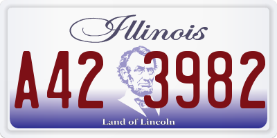 IL license plate A423982