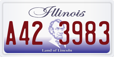 IL license plate A423983