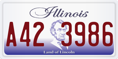 IL license plate A423986