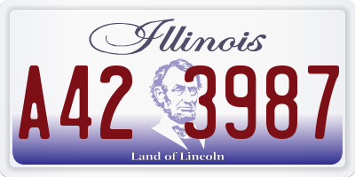 IL license plate A423987