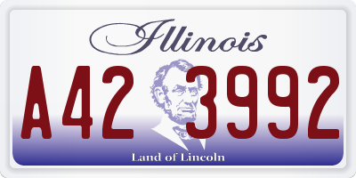 IL license plate A423992