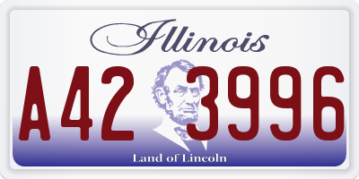 IL license plate A423996