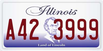 IL license plate A423999
