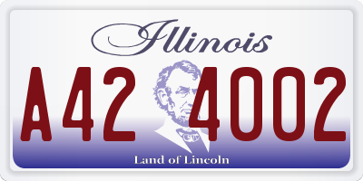 IL license plate A424002