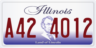 IL license plate A424012