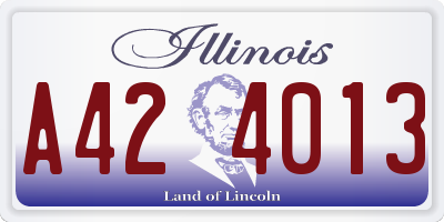 IL license plate A424013