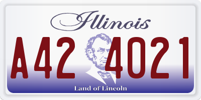 IL license plate A424021