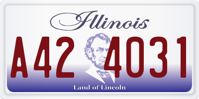 IL license plate A424031