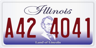 IL license plate A424041