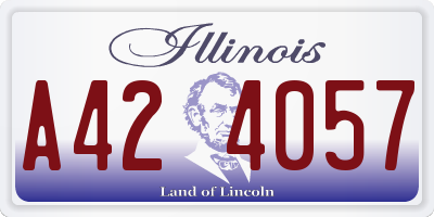 IL license plate A424057