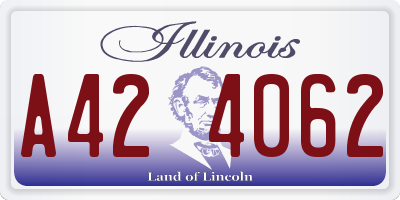 IL license plate A424062