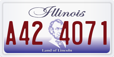 IL license plate A424071