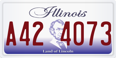 IL license plate A424073