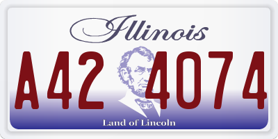IL license plate A424074