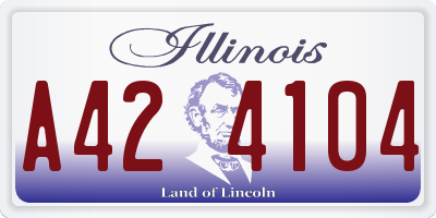 IL license plate A424104