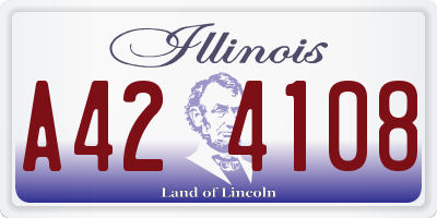IL license plate A424108