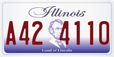 IL license plate A424110