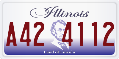 IL license plate A424112