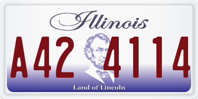IL license plate A424114