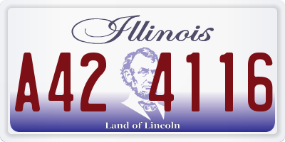 IL license plate A424116