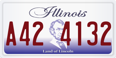 IL license plate A424132