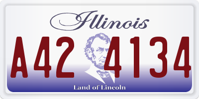 IL license plate A424134