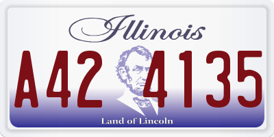 IL license plate A424135