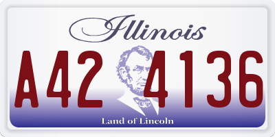 IL license plate A424136