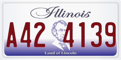 IL license plate A424139