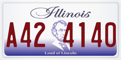 IL license plate A424140