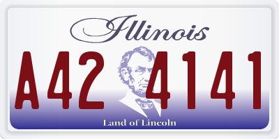 IL license plate A424141