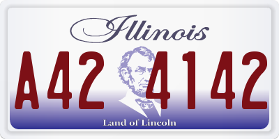 IL license plate A424142