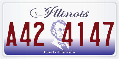 IL license plate A424147