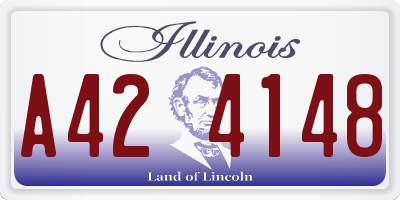 IL license plate A424148
