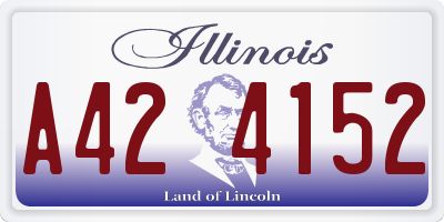 IL license plate A424152