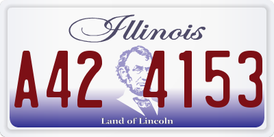 IL license plate A424153